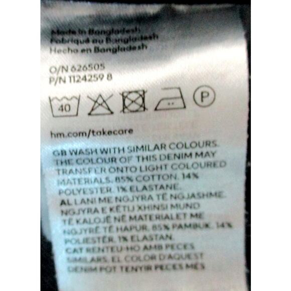 H & M Women's Mid Rise Dark Wash Straight Leg Zip Front Blue Jeans Size 12 - Picture 8 of 8